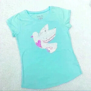 🦋COLETTE LILLY Girls Dove Sequin Short Sleeve Tee